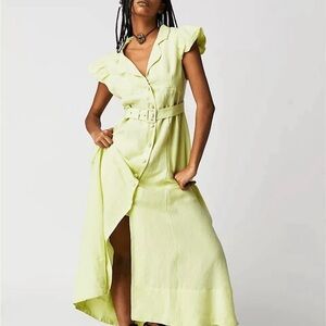 Free People Lime High Low Dress